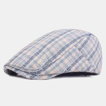 Bonnets à carreaux en coton Casquettes de visière réglables pour sports de plein air