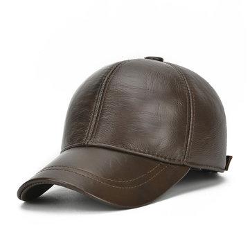 Casquette de Baseball Vintage Uni Peau de Vache