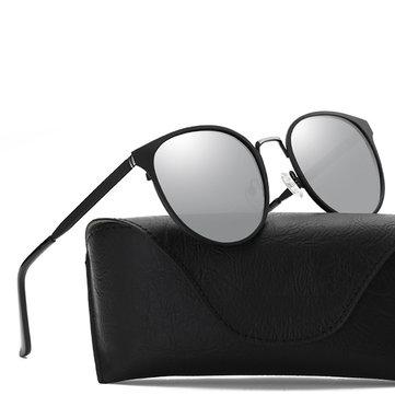 Monture en métal UV400 HD Lunettes de soleil rondes polarisées