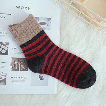 Chaussettes chaudes mi-tube à rayures
