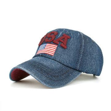 Chapeau de cow-boy lavé casquette de baseball camionneur patriotique drapeau USA