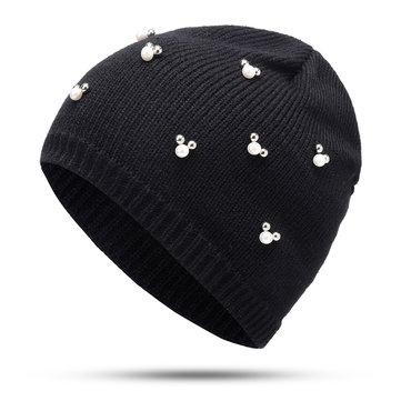 Bonnet en laine et perles