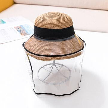 Écran de visage amovible pour chapeau de paille pour enfants