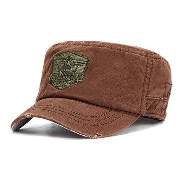Chapeau plat en coton à écran solaire uni