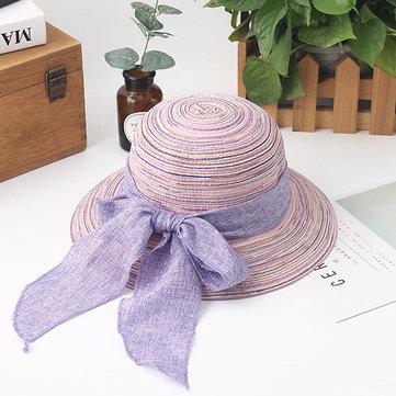 Chapeaux ronds pliants d'été chapeaux larges de paille de bord