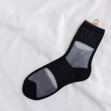Chaussettes tube ultra-minces respirant patchwork