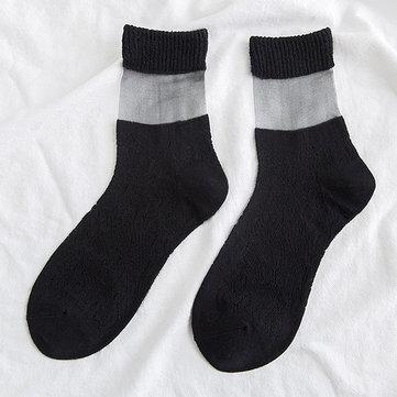 Chaussettes à tube central en coton à mailles évidées