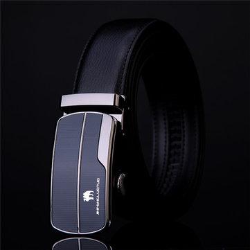 Ceinture de business en cuir véritable de vache à boucle automatique