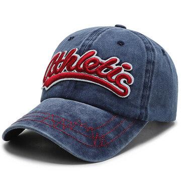 Lettres de broderie en plein air Bordure personnalisée Casquette de baseball en denim lavé Casquette pare-soleil