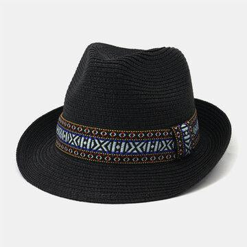 British Wind Small Jazz Chapeau de paille Outdoor Seaside Sunscreen Sun Sun