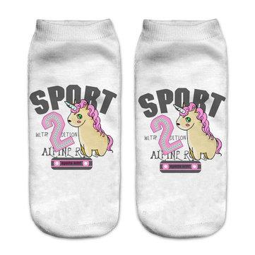 Chaussettes courtes mignonnes imprimées en 3D