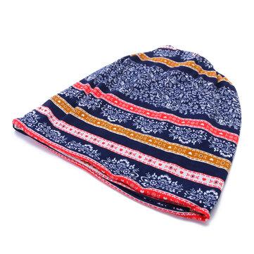 Bonnet Décontracté en Coton à Fleur Foulard Chaud à Double Usage
