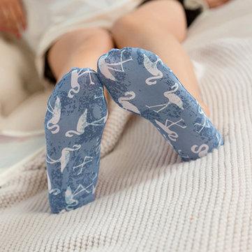Printed cotton boat socks