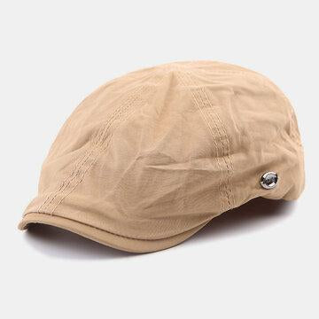Coton Littéraire Artiste Style Été Écran Solaire Visière Avant Chapeau Béret Chapeau
