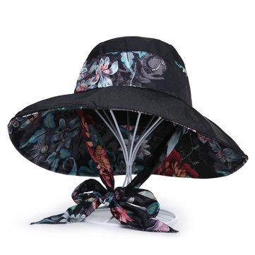 Chapeau de seau soleil plage pliable imprimé été en polyester