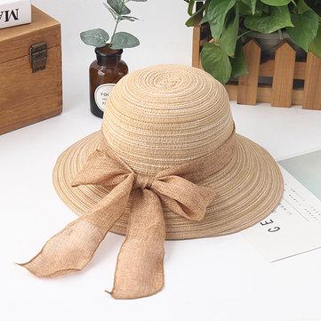 Chapeaux ronds pliants d'été chapeaux larges de paille de bord