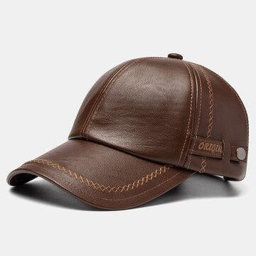 Boutons Lettre Broderie Casquette de baseball en similicuir