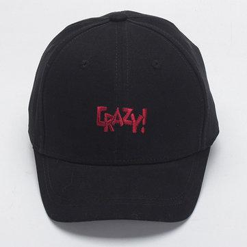 Casquette de baseball couleur unie CRAZY lettre broderie