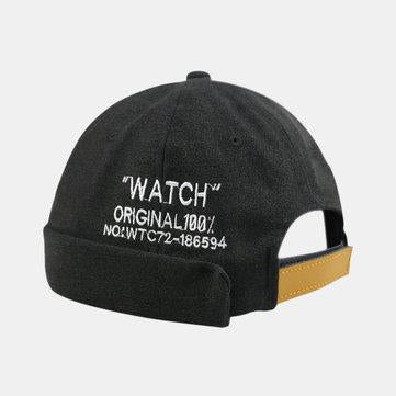 Chapeaux Brimless Solid Color Lettre Broderie Skull Caps
