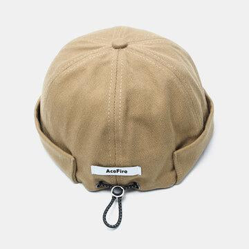 Bonnet de couleur unie Retro Drawstring Skull Hat