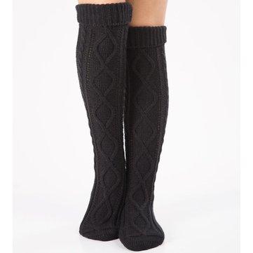 Laine tricoté sur le genou noël chaussettes de diamant