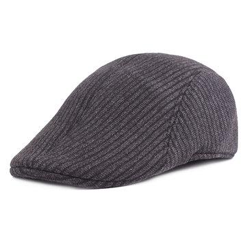 Casquettes de béret en coton à rayures solides