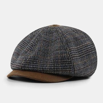 Style britannique Vintage contraste couleur automne hiver garder au chaud chapeau de Gavroche