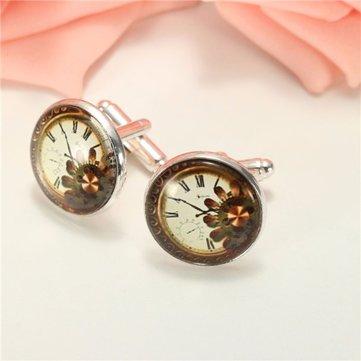 Tableau de fleurs Steampunk montre image de cabochon en verre