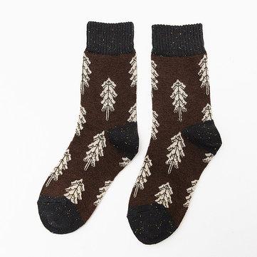 Laine épaisse chaussettes noël femelle petit arbre