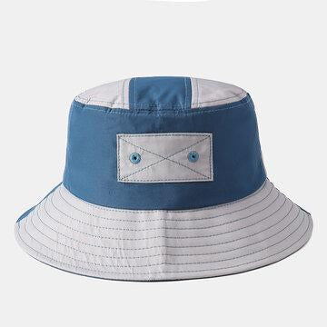 Chapeau de pêcheur pliable respirant à coutures bleues
