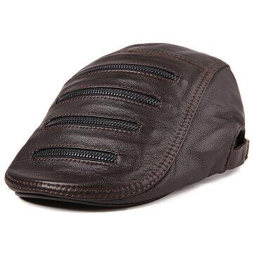 Casquette en cuir béret chaud