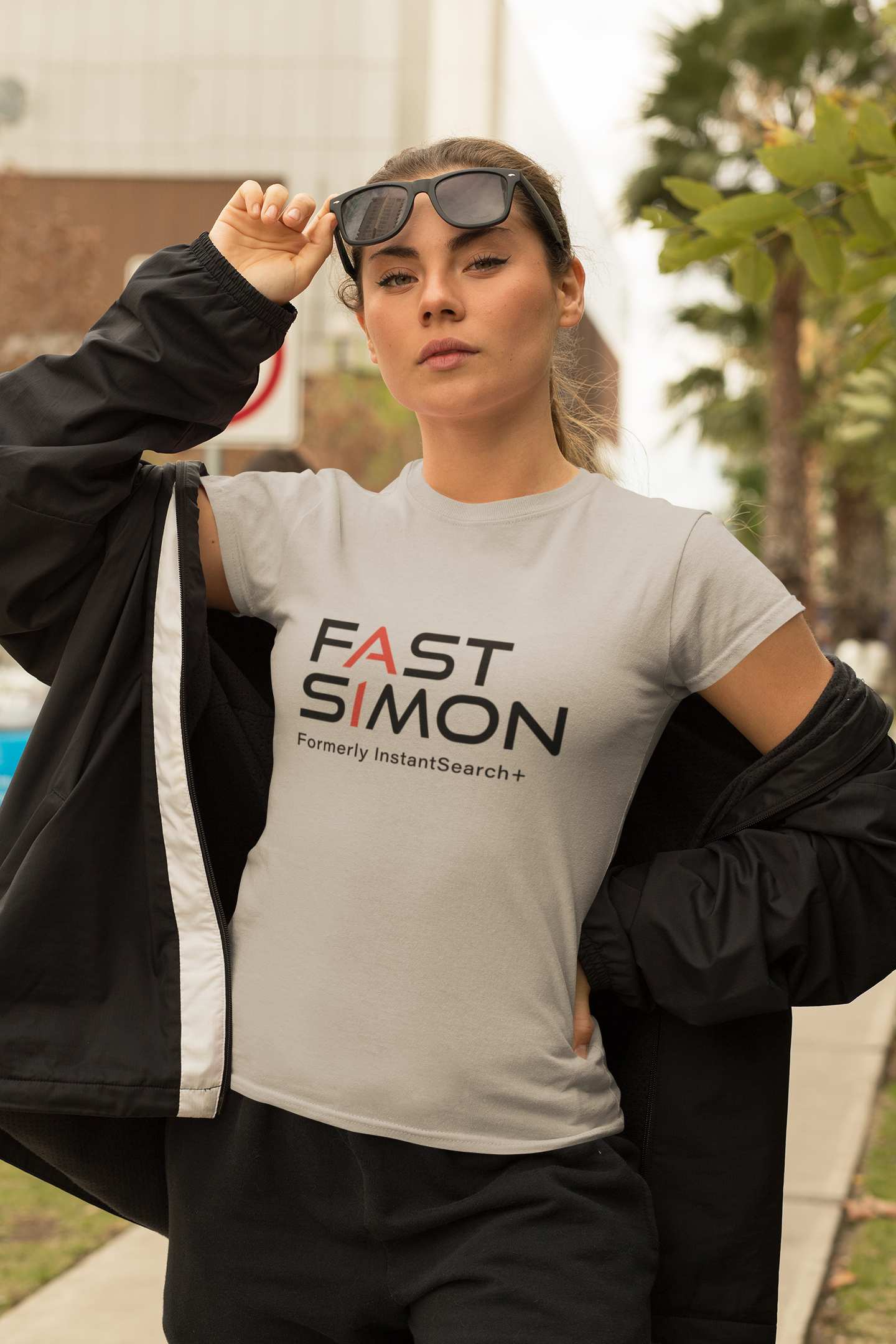 Womens Stretch Tee with Logo