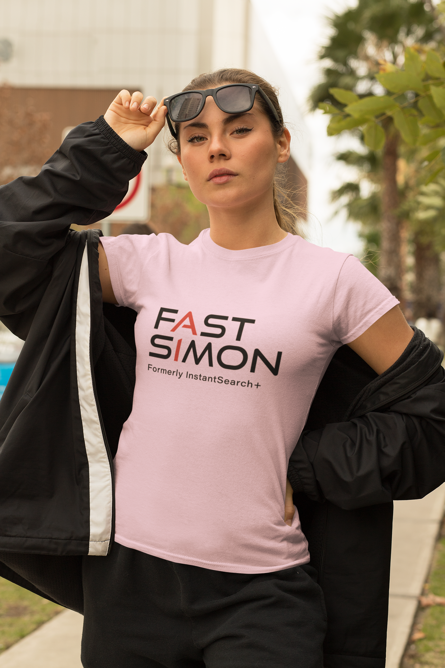 Womens Stretch Tee with Logo