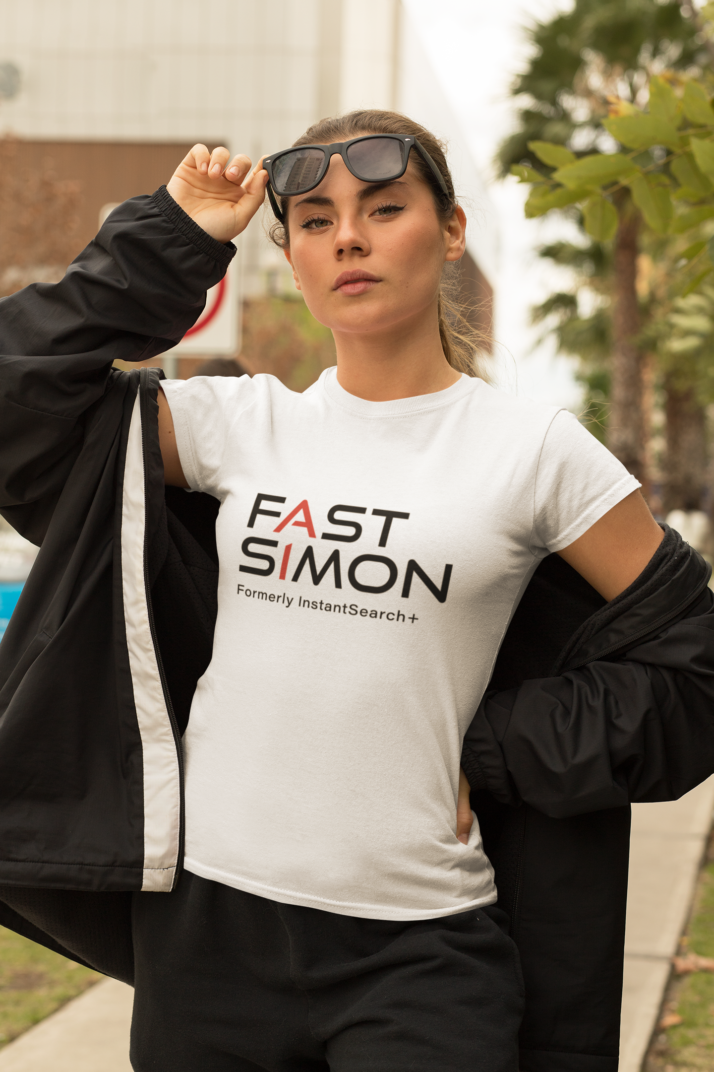 Womens Stretch Tee with Logo