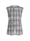 Tamara Plaid Cotton-Blend Vest