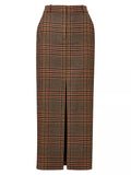 Maxine Plaid Wool Maxi Skirt