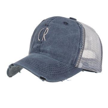 Casquette de baseball respirante en maille de coton lavé