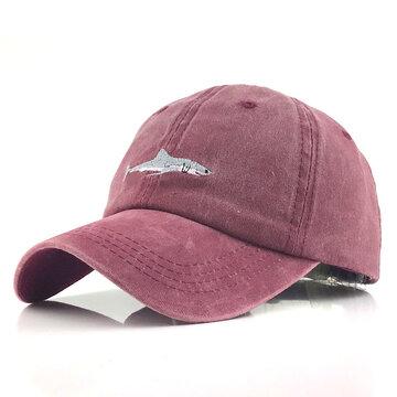 Casquette de baseball Beathable Chapeau de soleil rétro Chapeaux de broderie de requin