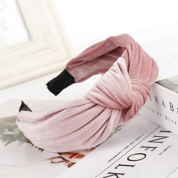 Vente chaude Noué Bandeau Tissu Or Large Bord Tissu Bandeau Tête Boucle Tête Explosion