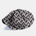 Casquette Gavroche à Motif Géométrique à Rayures