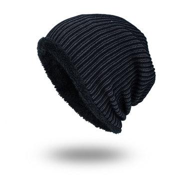 Chapeau en laine tricotée marée Beani à bandes verticales Warm Collision Color