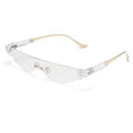 Lunettes de soleil anti-UV à branches métalliques Ins Eye de chat