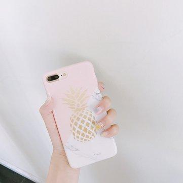 Cas de téléphone d'iPhone de couverture de TPU de vogue de marbre de l'ananas