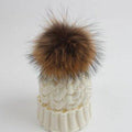 Chapeau de béret de bonnet de béret de boule de pompon de boule de ski de couleur pure tricotant des casquettes épaisses de crochet