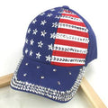 Casquette de baseball en drapeau avec diamants et drapeau américain