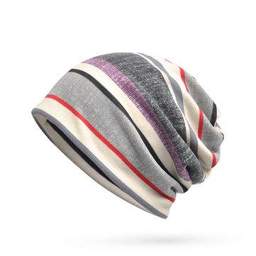 Chapeau Béret Multifonctionnel Souple Respirant À Rayures Écharpe Unisexe