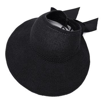 Chapeau haut tricoté vide avec chapeau chapeau grand chapeau chapeau de paille soleil