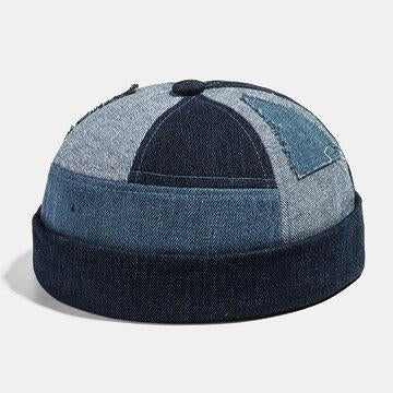 Collrown Men's Owner's Hat Summer Street Trends Melon Cap Denim Brimless Hats