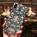 Coque TPU pour téléphone rétro Raiders retardés avec motifs floraux peints rétro