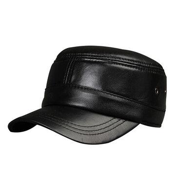 Mens en peau de mouton avec trous de ventilation chapeau plat supérieur en plein air exercice militaire chaud casquette de baseball